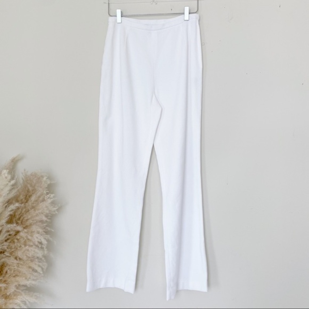 Lafayette 148 white high waisted texture pants